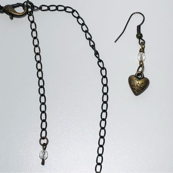 Handmade Celtic Angel Wings and Hears Necklace with Matching Mangling Earrings - Picture 2 of 8